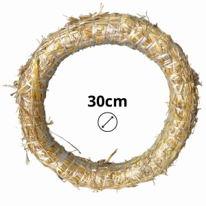 Straw garland, diameter 30cm.
