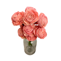 Kwiat shola - róża różowa 6cm na łodydze
