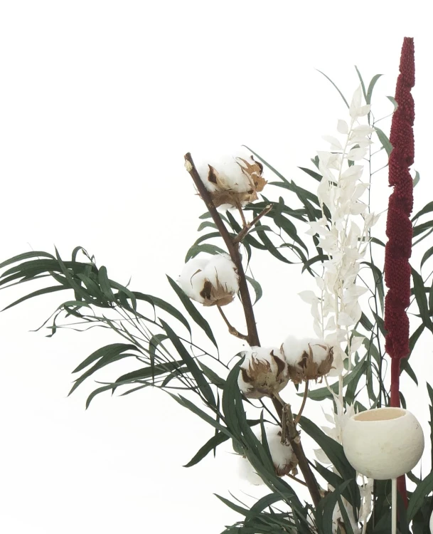 Zestaw suszonych kwiatów Winter Garden - bawełna, babala, ruskus