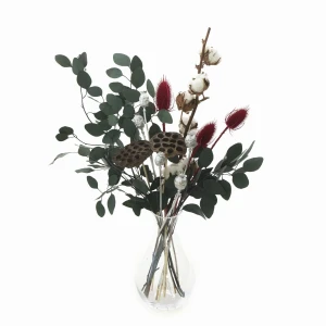 Zestaw suszonych kwiatów Chilly Blooms - bawełna, makówka, osty