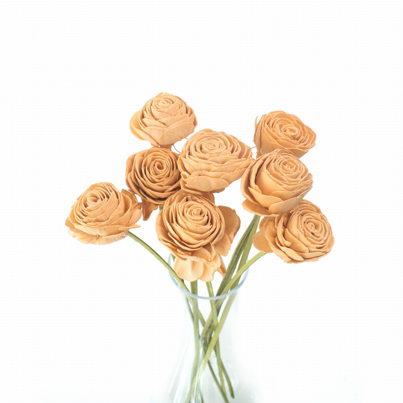 Shola flower - peach rose 6 cm on stick