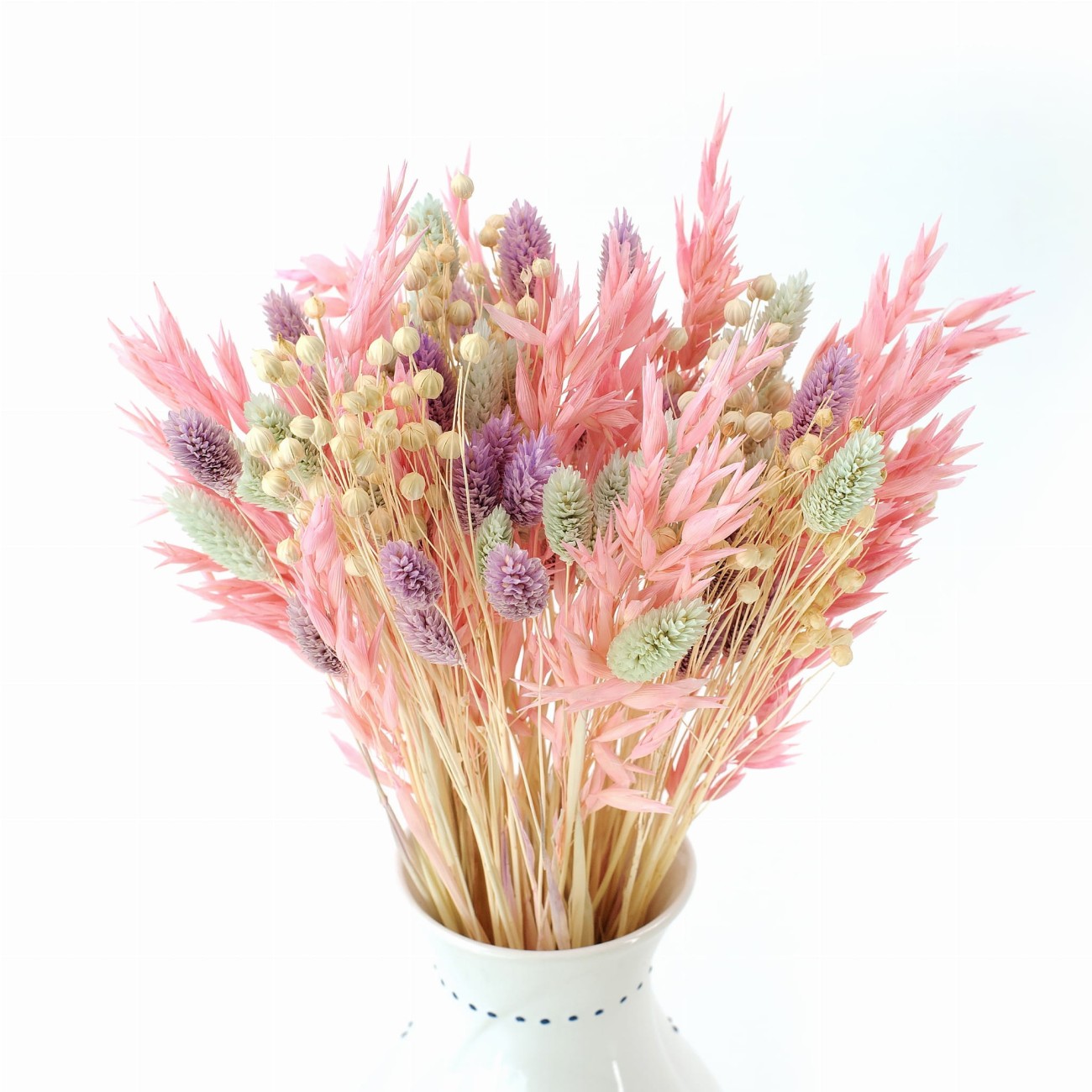 Bukiet suszonych kwiatów Colorful - owies, len , phalaris