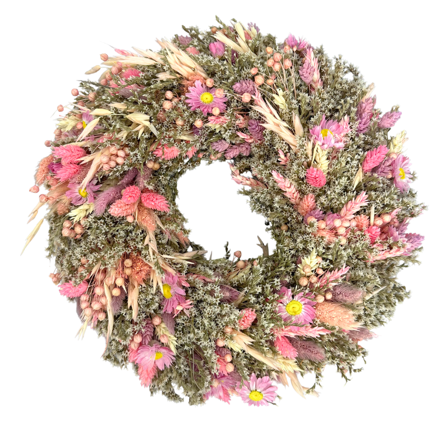 Dried wreath light pink & light violet - 30 cm