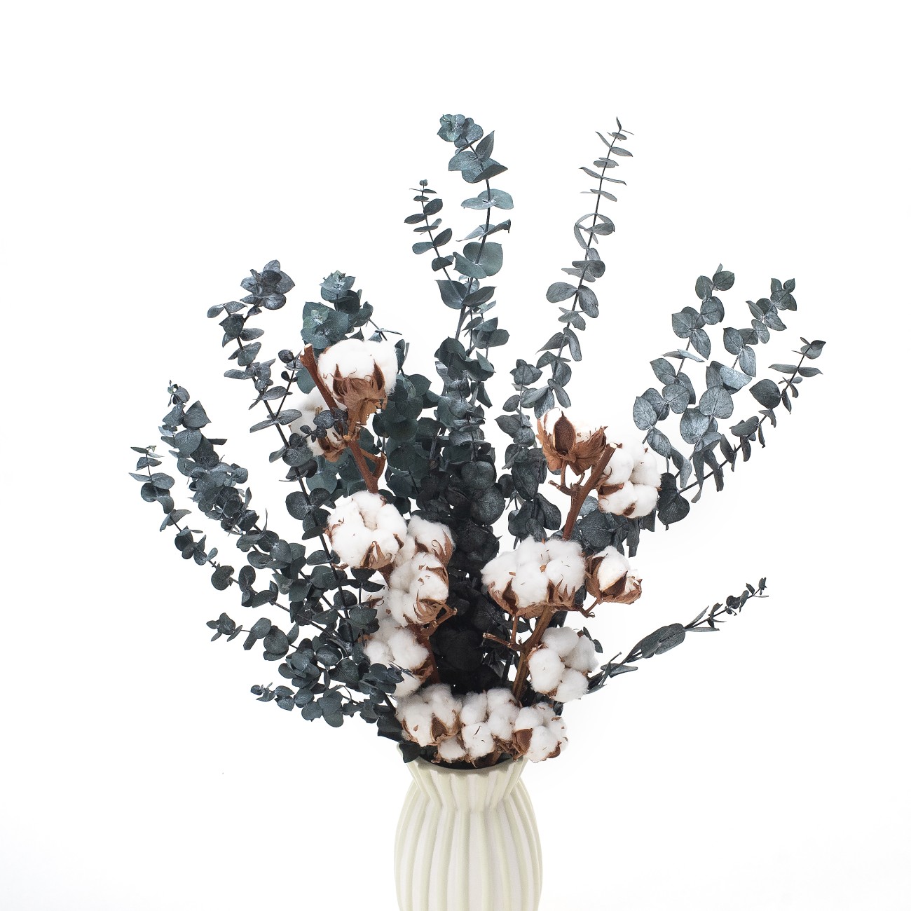 Zestaw zimowy eukaliptus Baby + gałązki bawełny - do wazonu