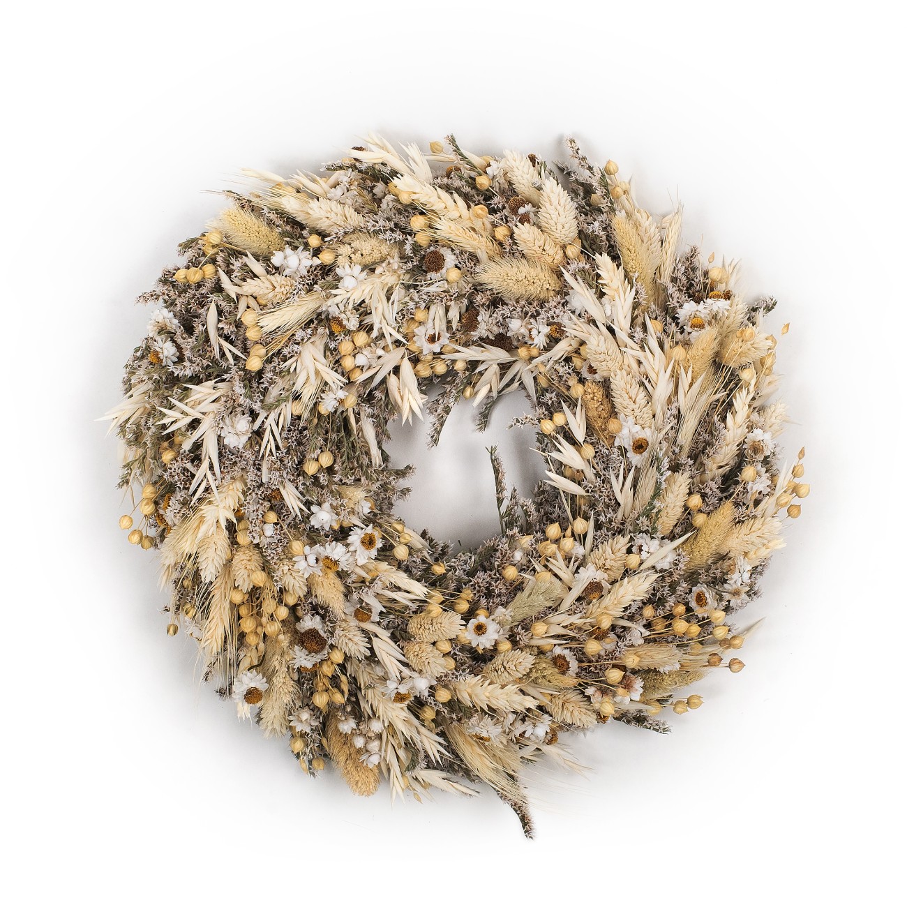 Wianek z suszonych kwiatów 30 cm - wianek na drzwi