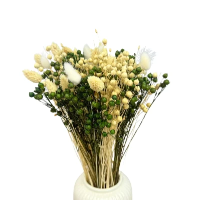 Bukiet suszonych kwiatów Dew - len, phalaris, lagurus